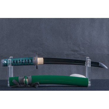 Green Saya 1060 Steel Oil Quenched Tanto