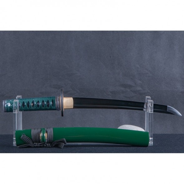 Green Saya 1060 Steel Oil Quenched Tanto