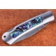 Kissing Crane Genuine Abalone Stainless Steel Mini Pocket Knife