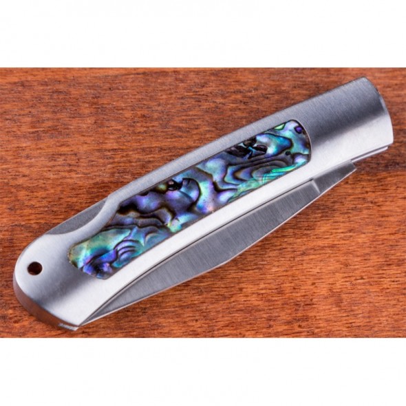 Kissing Crane Genuine Abalone Stainless Steel Mini Pocket Knife