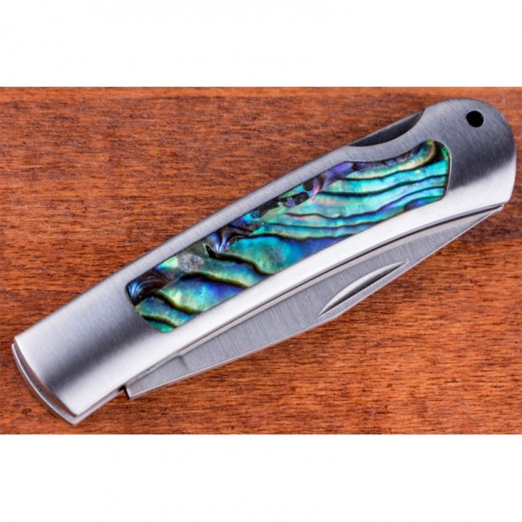 Kissing Crane Genuine Abalone Stainless Steel Mini Pocket Knife