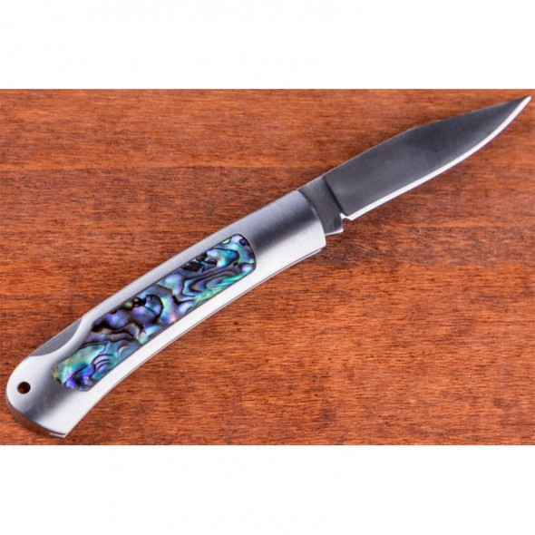 Kissing Crane Genuine Abalone Stainless Steel Mini Pocket Knife