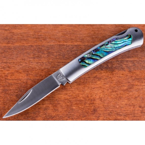 Kissing Crane Genuine Abalone Stainless Steel Mini Pocket Knife