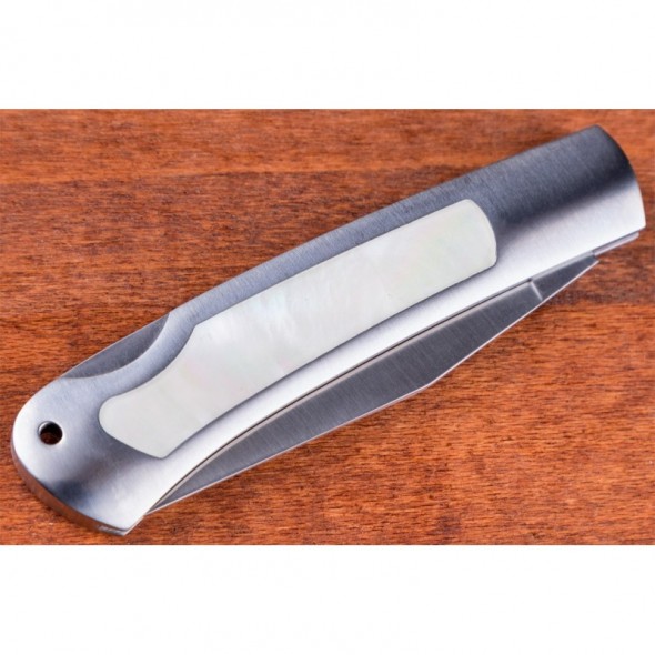 Kissing Crane Genuine Pearl And Stainless Pocket Knife