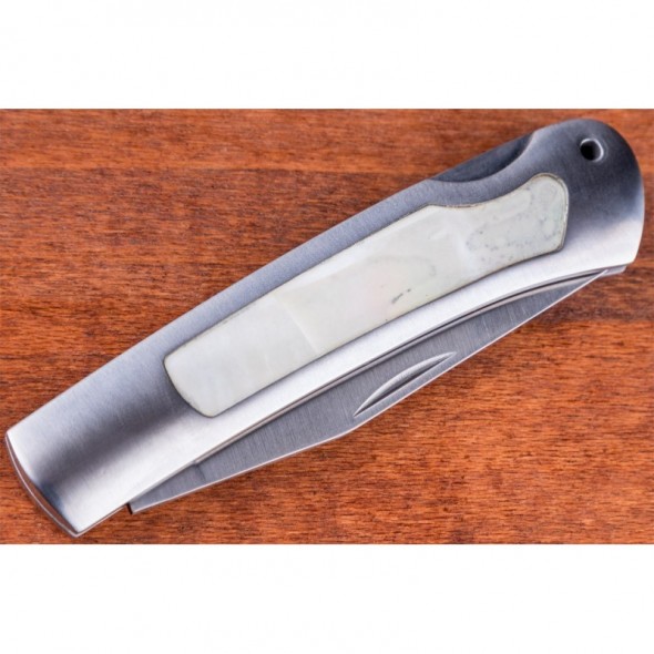 Kissing Crane Genuine Pearl And Stainless Pocket Knife