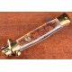 Kissing Crane Amber Bone Stiletto Pocket Knife