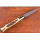 Kissing Crane Burnt Bone Stiletto Knife - Damascus Blade