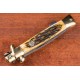 Kissing Crane Burnt Bone Stiletto Knife - Damascus Blade
