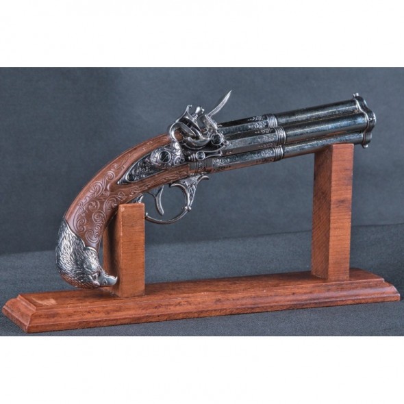 4 Barrel Flintlock Pistol, France 18th