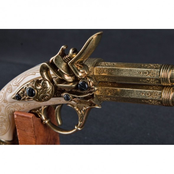2 Barrel Flintlock , France 18th.C