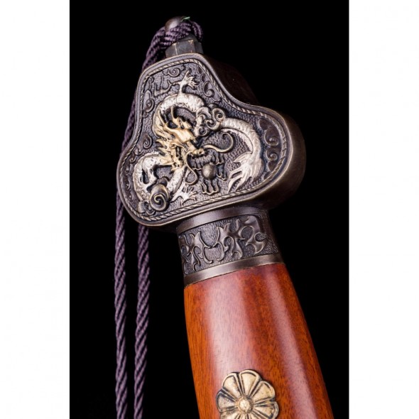 Dragon Jian Chinese Sword Hazuya Polish Blade Damascus Folded