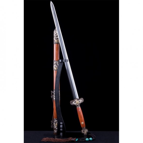 Dragon Jian Chinese Sword Hazuya Polish Blade Damascus Folded