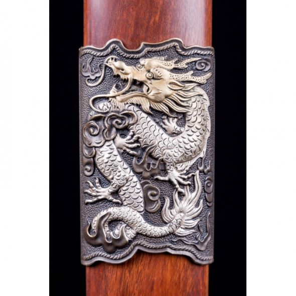 Dragon Jian Chinese Sword Hazuya Polish Blade Damascus Folded