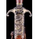 Chinese Sword Leaping The Dragon Gate 4-Sided Damascus Folded