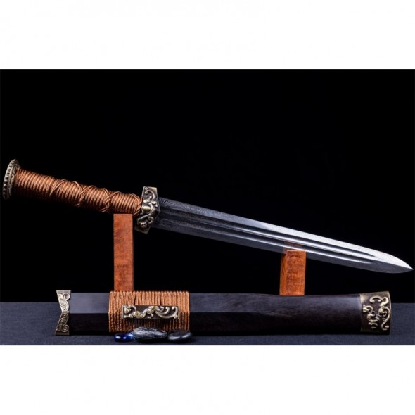 Red Cliff Jian Sword Folded Steel Blade Hand Sharpened