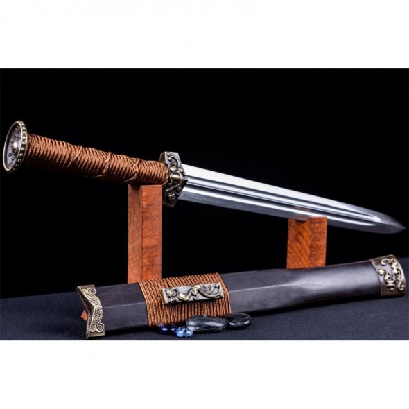 Red Cliff Jian Sword Folded Steel Blade Hand Sharpened