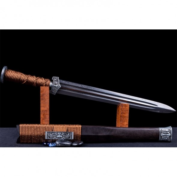 Chinese Zodiac Jian Sword Folded Steel Double Hi Blade