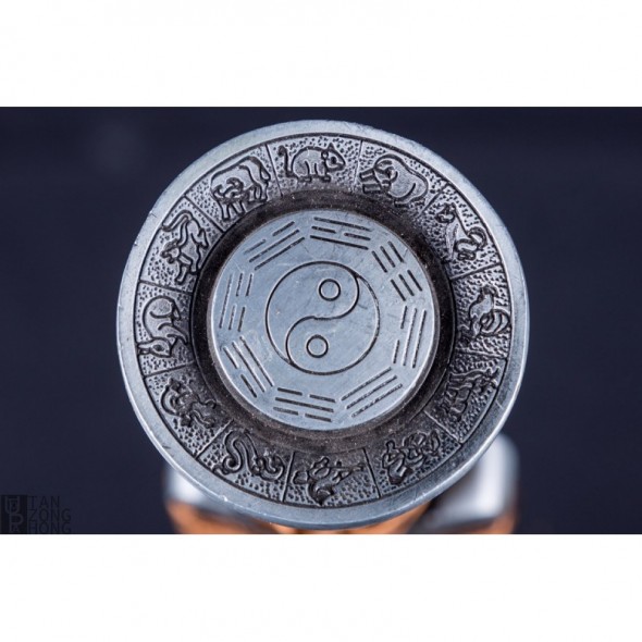 Chinese Zodiac Jian Sword Folded Steel Double Hi Blade