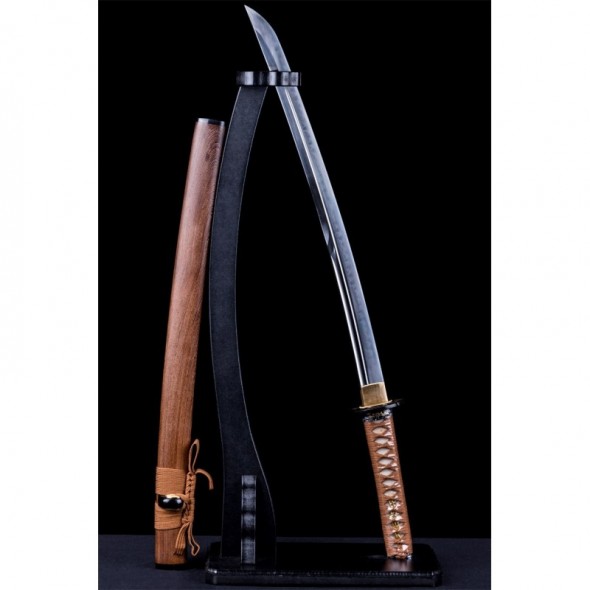 Wakizashi Unokubi-Zukuri Full Tang Clay Tempered