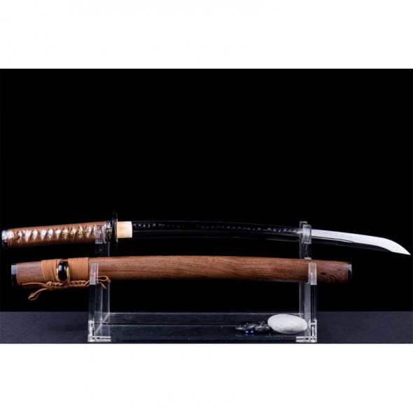 Wakizashi Unokubi-Zukuri Full Tang Clay Tempered