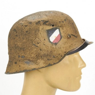 German WWII M42 Steel Helmet - Textured Afrikakorp 21st Panzer Division