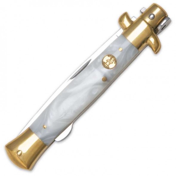 Kissing Crane Mother Of Pearl Stiletto Pocket Knife
