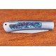 Kissing Crane Genuine Abalone And Stainless Pocket Knife