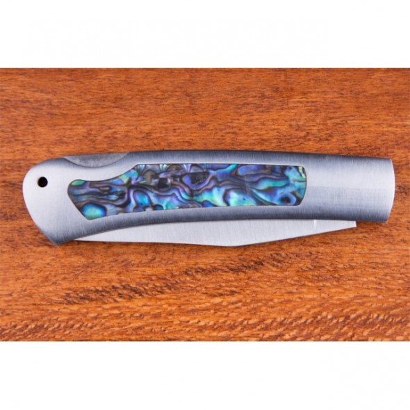 Kissing Crane Genuine Abalone And Stainless Pocket Knife