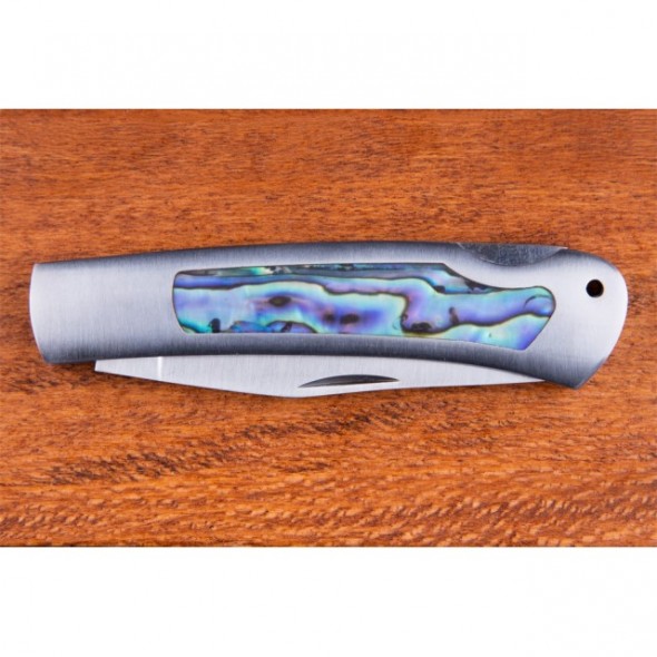 Kissing Crane Genuine Abalone And Stainless Pocket Knife