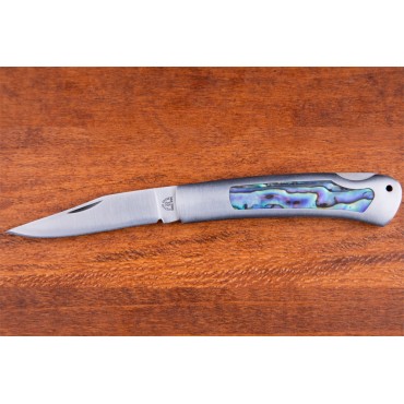 Kissing Crane Genuine Abalone And Stainless Pocket Knife