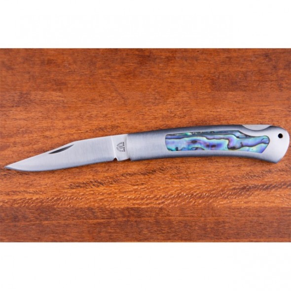 Kissing Crane Genuine Abalone And Stainless Pocket Knife