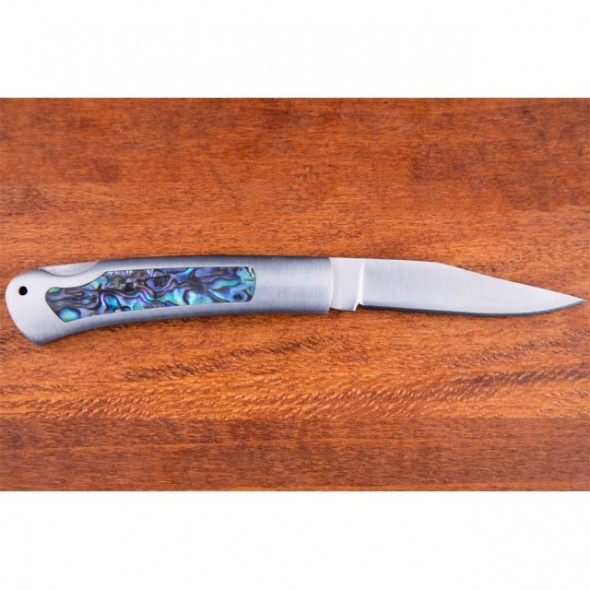 Kissing Crane Genuine Abalone And Stainless Pocket Knife