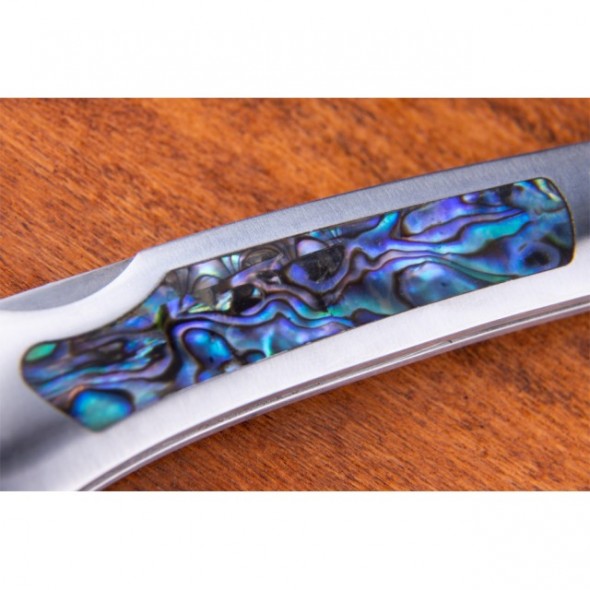 Kissing Crane Genuine Abalone And Stainless Pocket Knife