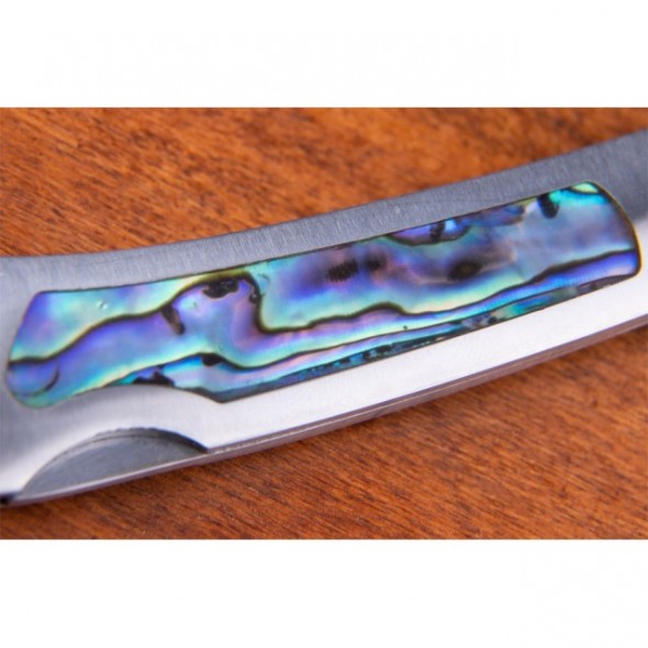 Kissing Crane Genuine Abalone And Stainless Pocket Knife
