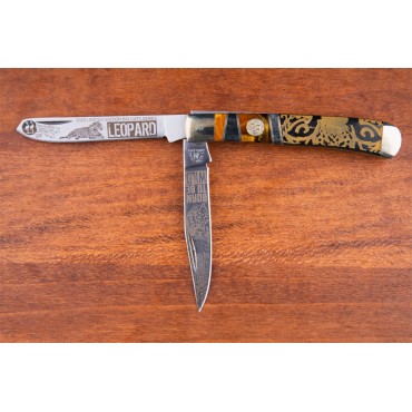 Kissing Crane Limited Edition Leopard Trapper Pocket Knife
