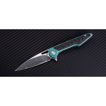 Artisan Archaeo Framelock Green Damascus