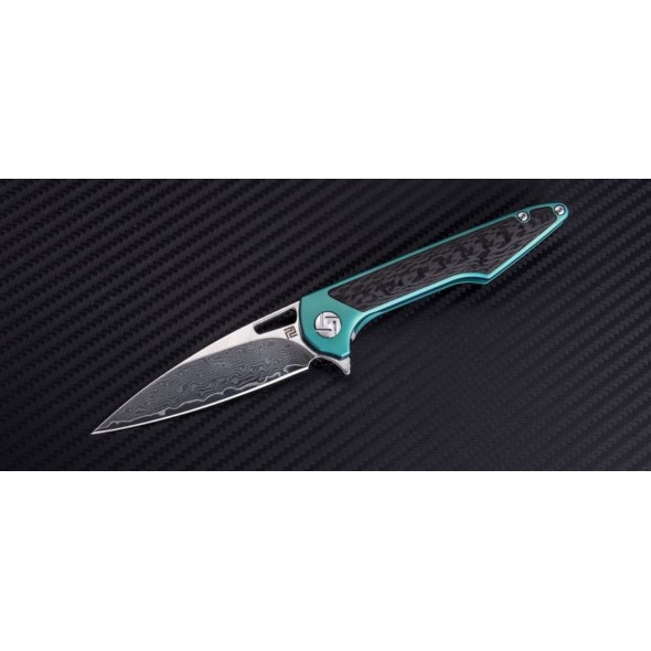 Artisan Archaeo Framelock Green Damascus