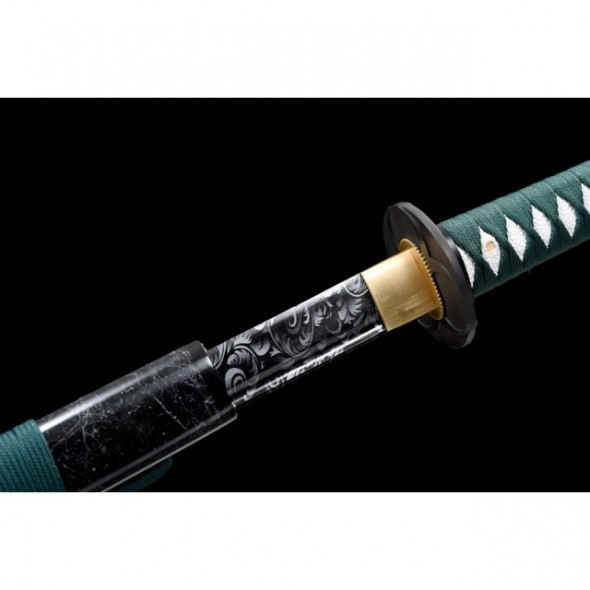 Handmade Katana with Black Lacquered Blade