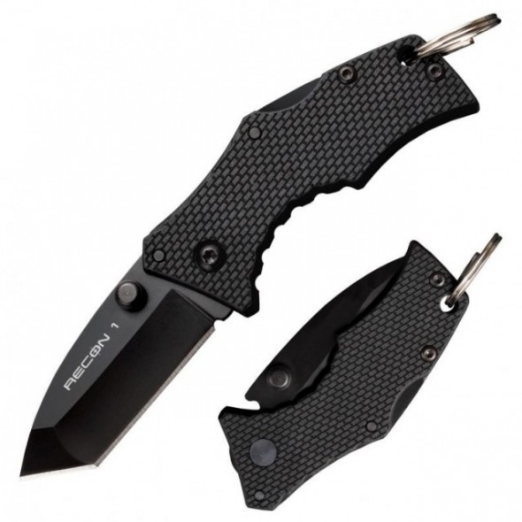 Cold Steel Micro Recon 1 Folder 2.0in Blk Tanto Point Plain