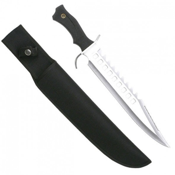 Survivor Bowie Knife with Sheath (Serrated)