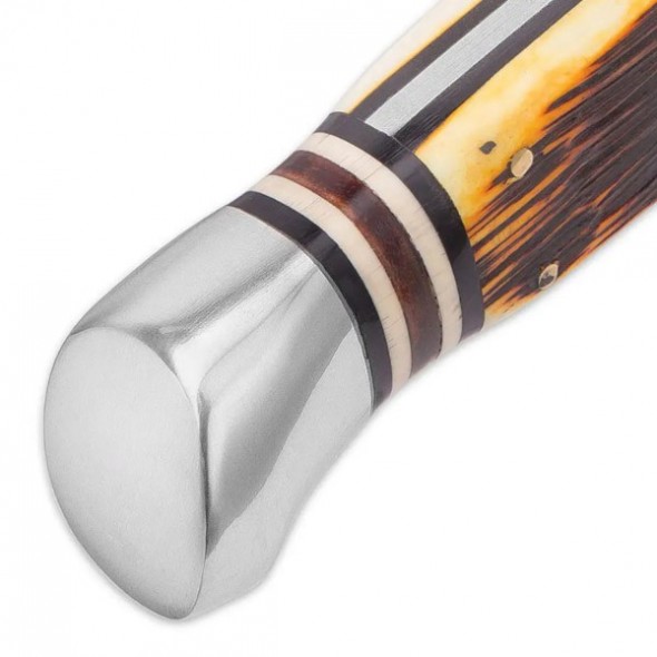 Kissing Crane Amber Bone Hunter Knife