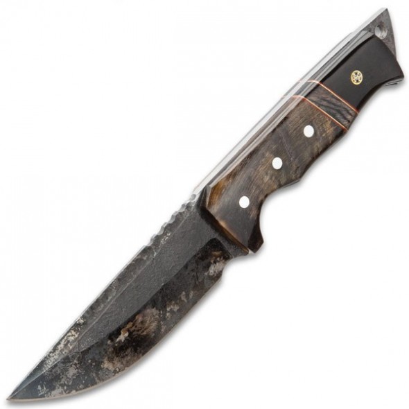 Timber Wolf Ram Horn Knife With Sheath