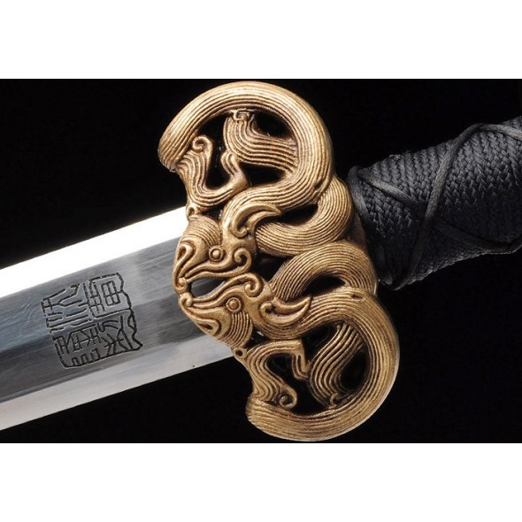 Double Dragons Han Sword 镂空双龙汉剑