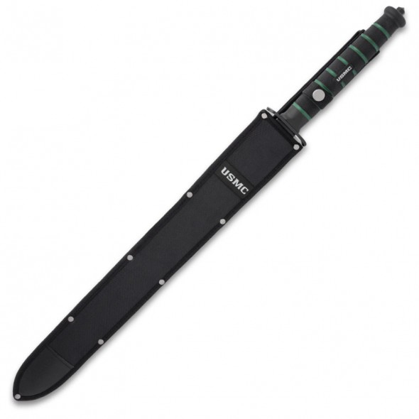 USMC Blackout Combat Double-Edged Sword With Nylon Sheath