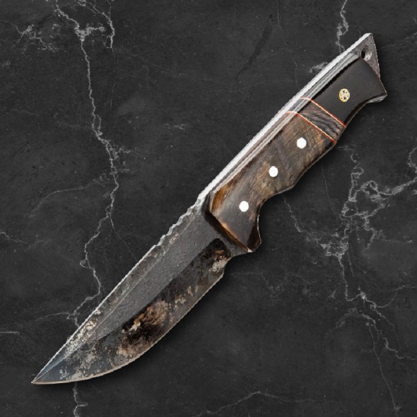 Timber Wolf Ram Horn Knife With Sheath