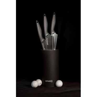 Samura GOLF Set of 3 Knives + Brush Holder