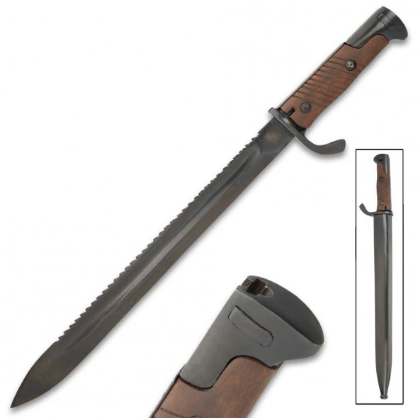 German M98 05 Butcher Sawback Bayonet With Scabbard
