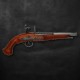 18th Century Flintlock Pistol Silver Barrel