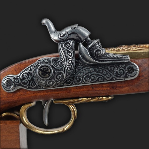 Italian pistol (Brescia), 1825 (Gold)