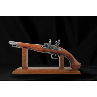 18th Century Flintlock Pistol Silver Barrel